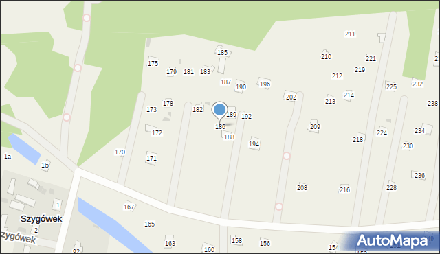 Szygówek, Szygówek, 186, mapa Szygówek