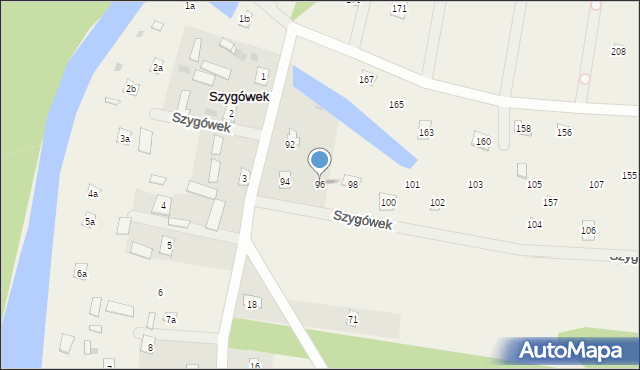 Szygówek, Szygówek, 96, mapa Szygówek