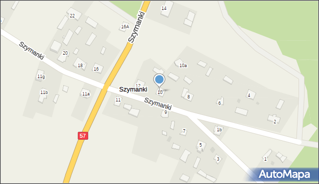 Szymanki, Szymanki, 10, mapa Szymanki