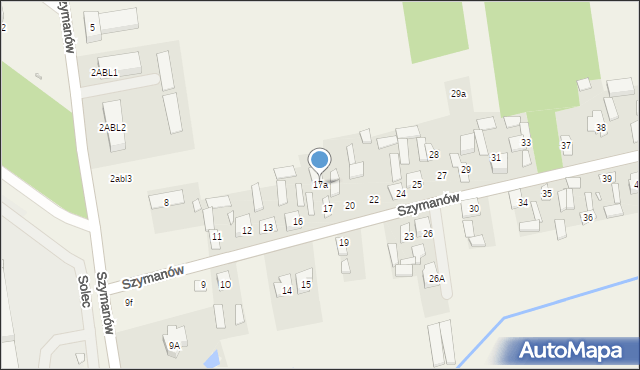 Szymanów, Szymanów, 17a, mapa Szymanów