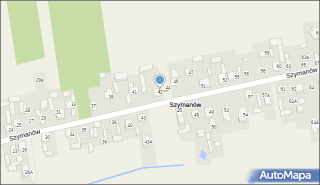 Szymanów, Szymanów, 42, mapa Szymanów