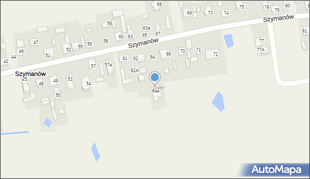 Szymanów, Szymanów, 64a, mapa Szymanów