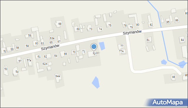 Szymanów, Szymanów, 72, mapa Szymanów