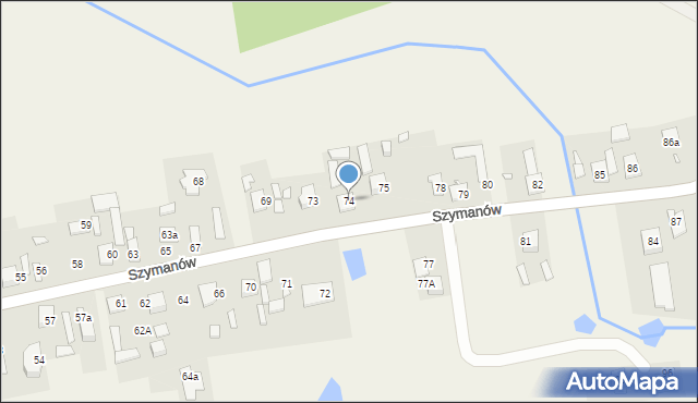 Szymanów, Szymanów, 74, mapa Szymanów