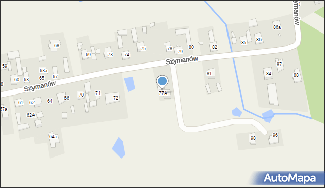 Szymanów, Szymanów, 77A, mapa Szymanów