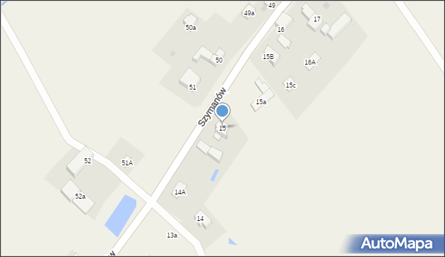 Szymanów, Szymanów, 15, mapa Szymanów