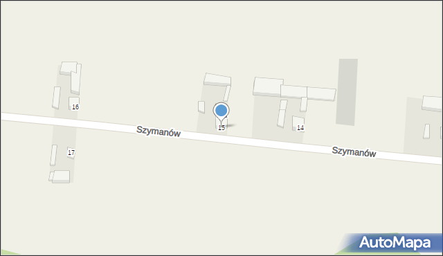 Szymanów, Szymanów, 15, mapa Szymanów