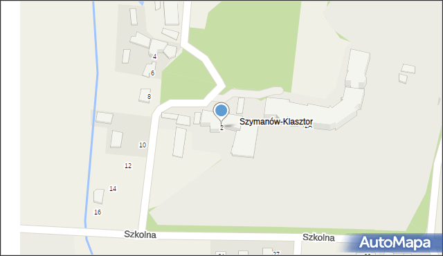Szymanów, Szkolna, 2, mapa Szymanów