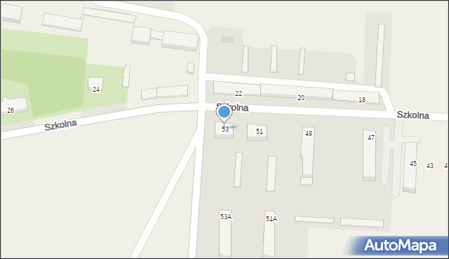 Szymanów, Szkolna, 53, mapa Szymanów