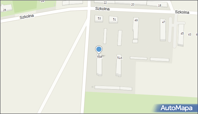 Szymanów, Szkolna, 53A, mapa Szymanów
