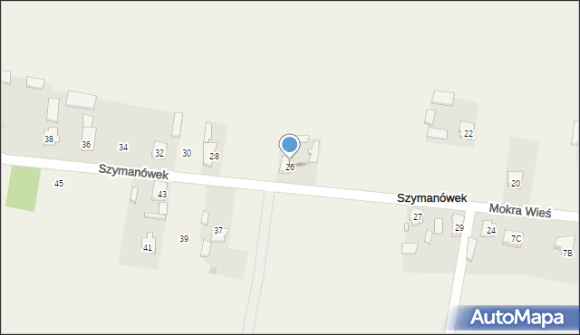Szymanówek, Szymanówek, 26, mapa Szymanówek