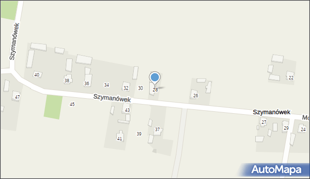 Szymanówek, Szymanówek, 28, mapa Szymanówek