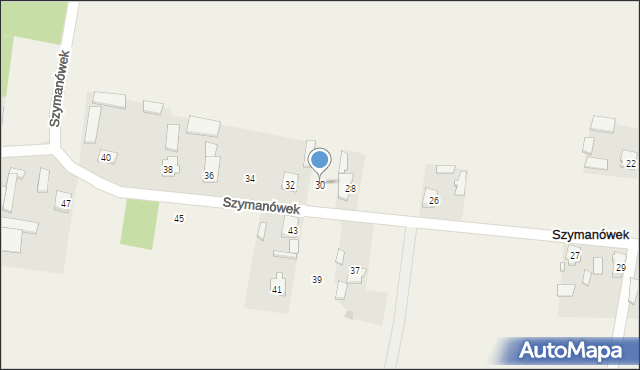 Szymanówek, Szymanówek, 30, mapa Szymanówek