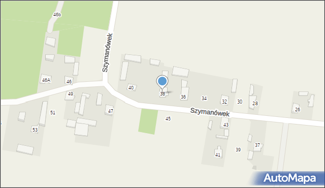 Szymanówek, Szymanówek, 38, mapa Szymanówek