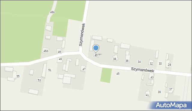Szymanówek, Szymanówek, 40, mapa Szymanówek