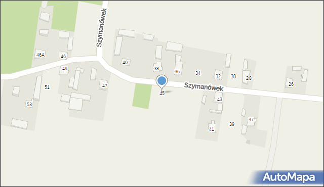 Szymanówek, Szymanówek, 45, mapa Szymanówek