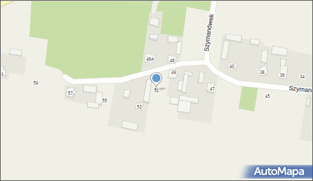 Szymanówek, Szymanówek, 51, mapa Szymanówek
