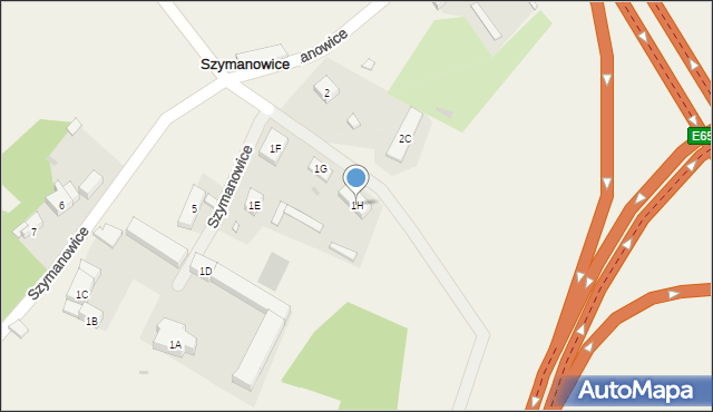Szymanowice, Szymanowice, 1H, mapa Szymanowice
