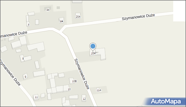 Szymanowice Duże, Szymanowice Duże, 10A, mapa Szymanowice Duże