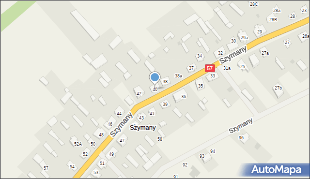 Szymany, Szymany, 40, mapa Szymany