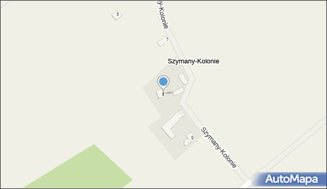 Szymany-Kolonie, Szymany-Kolonie, 8, mapa Szymany-Kolonie