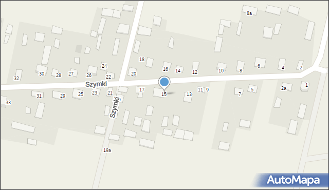 Szymki, Szymki, 15, mapa Szymki
