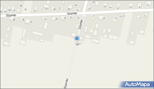 Szymki, Szymki, 19a, mapa Szymki