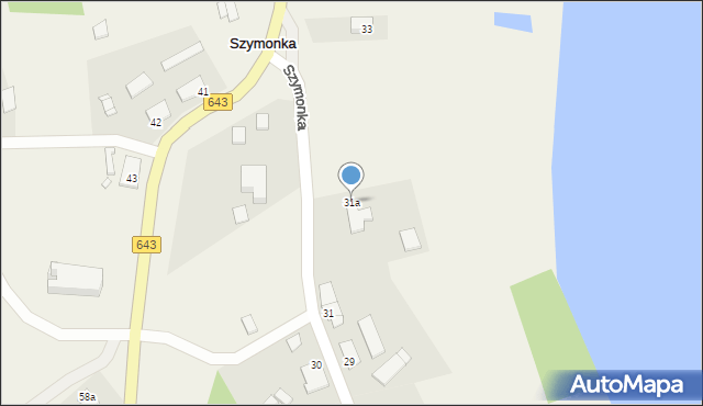 Szymonka, Szymonka, 31a, mapa Szymonka