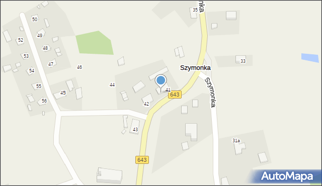 Szymonka, Szymonka, 41A, mapa Szymonka