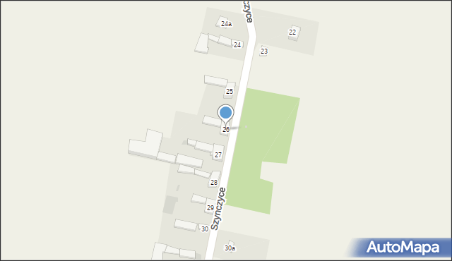 Szynczyce, Szynczyce, 26, mapa Szynczyce