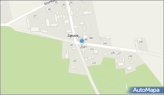 Szynkarzyzna, Szynkarzyzna, 102A, mapa Szynkarzyzna