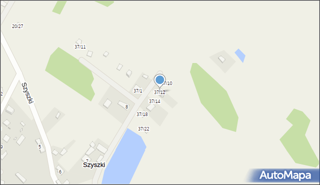 Szyszki, Szyszki, 37/12, mapa Szyszki