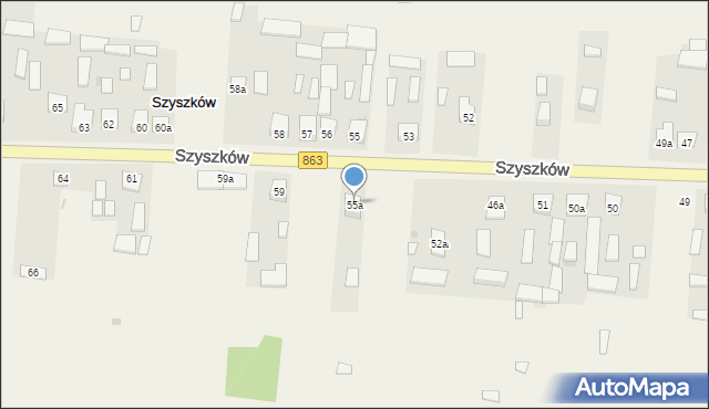 Szyszków, Szyszków, 55a, mapa Szyszków