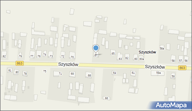 Szyszków, Szyszków, 67, mapa Szyszków