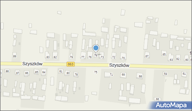Szyszków, Szyszków, 74, mapa Szyszków
