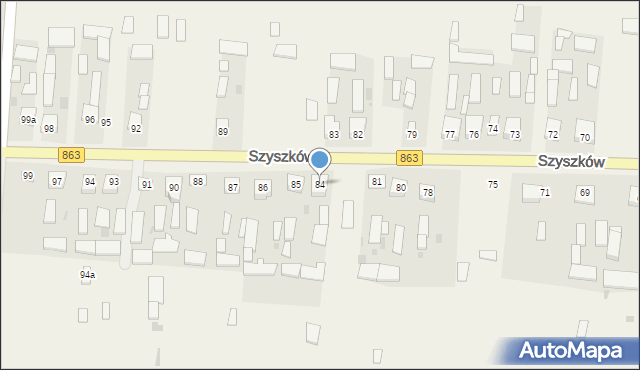 Szyszków, Szyszków, 84, mapa Szyszków