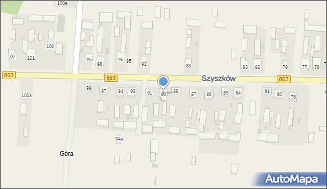 Szyszków, Szyszków, 90, mapa Szyszków