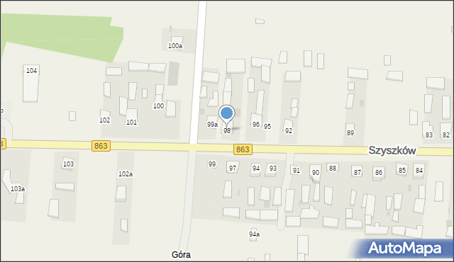 Szyszków, Szyszków, 98, mapa Szyszków