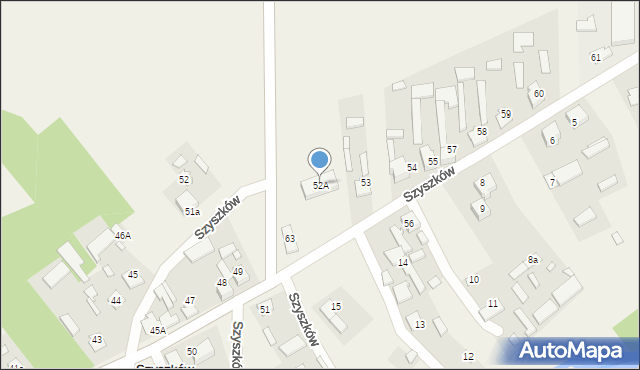 Szyszków, Szyszków, 52A, mapa Szyszków