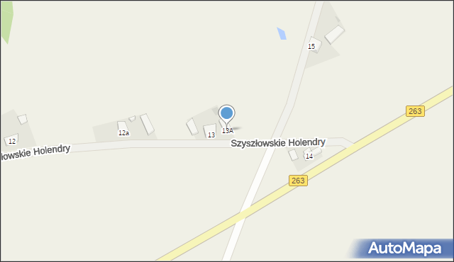 Szyszłowo, Szyszłowskie Holendry, 13A, mapa Szyszłowo