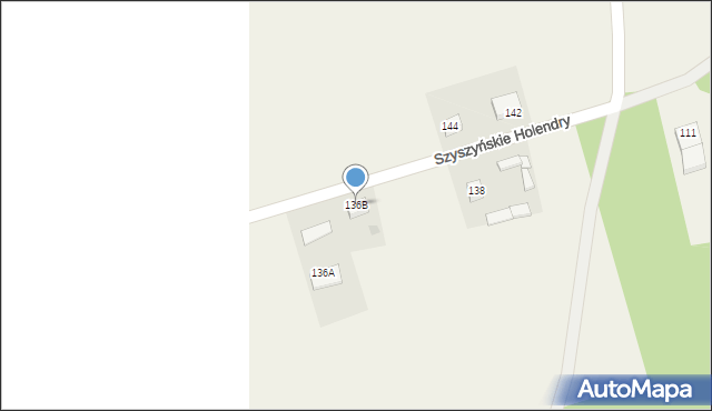 Szyszyńskie Holendry, Szyszyńskie Holendry, 136B, mapa Szyszyńskie Holendry