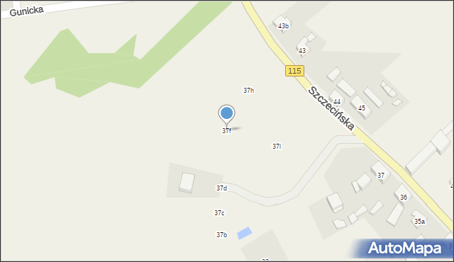 Tanowo, Szczecińska, 37f, mapa Tanowo