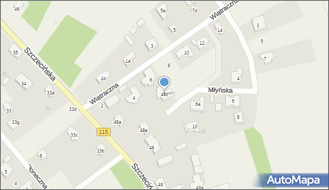 Tanowo, Szczecińska, 48c, mapa Tanowo