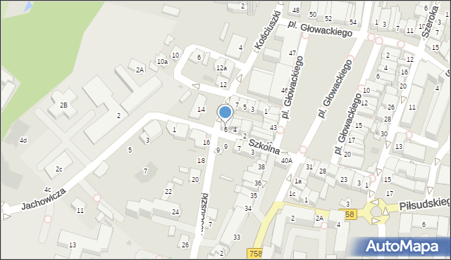 Tarnobrzeg, Szkolna, 6, mapa Tarnobrzegu