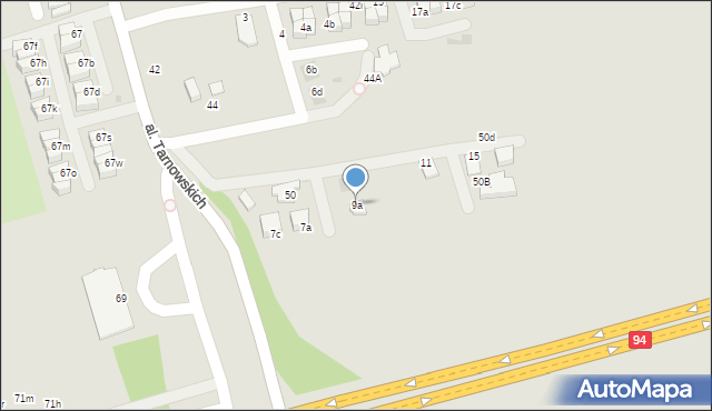 Tarnów, Szczęśliwa, 9a, mapa Tarnów