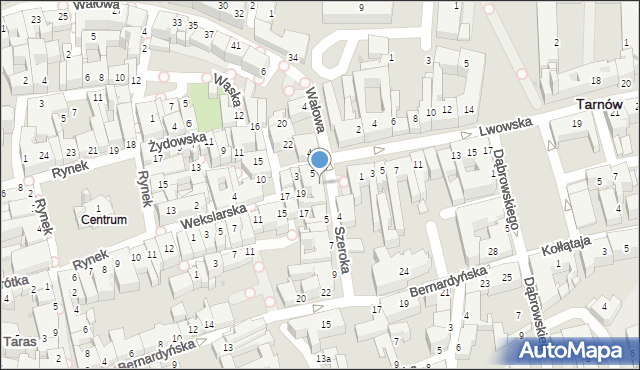 Tarnów, Szeroka, 3, mapa Tarnów