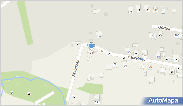 Tarnowiec, Szczytowa, 34, mapa Tarnowiec