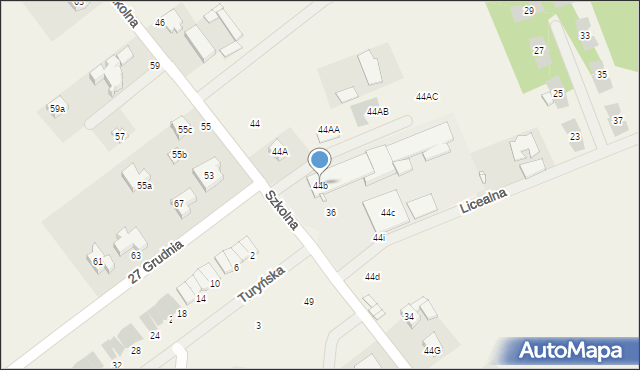 Tarnowo Podgórne, Szkolna, 44b, mapa Tarnowo Podgórne