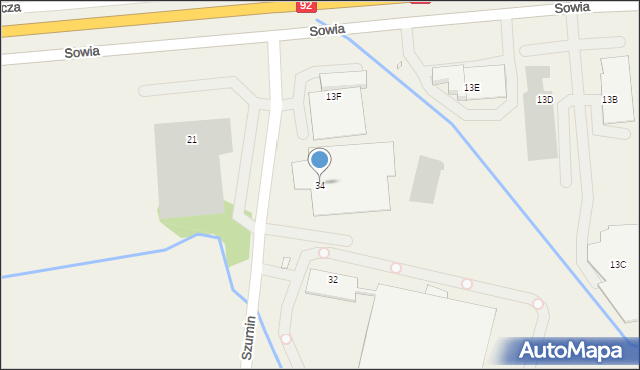 Tarnowo Podgórne, Szumin, 34, mapa Tarnowo Podgórne