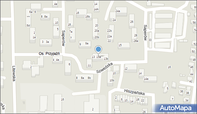 Tarnowskie Góry, Szwedzka, 13a, mapa Tarnowskie Góry